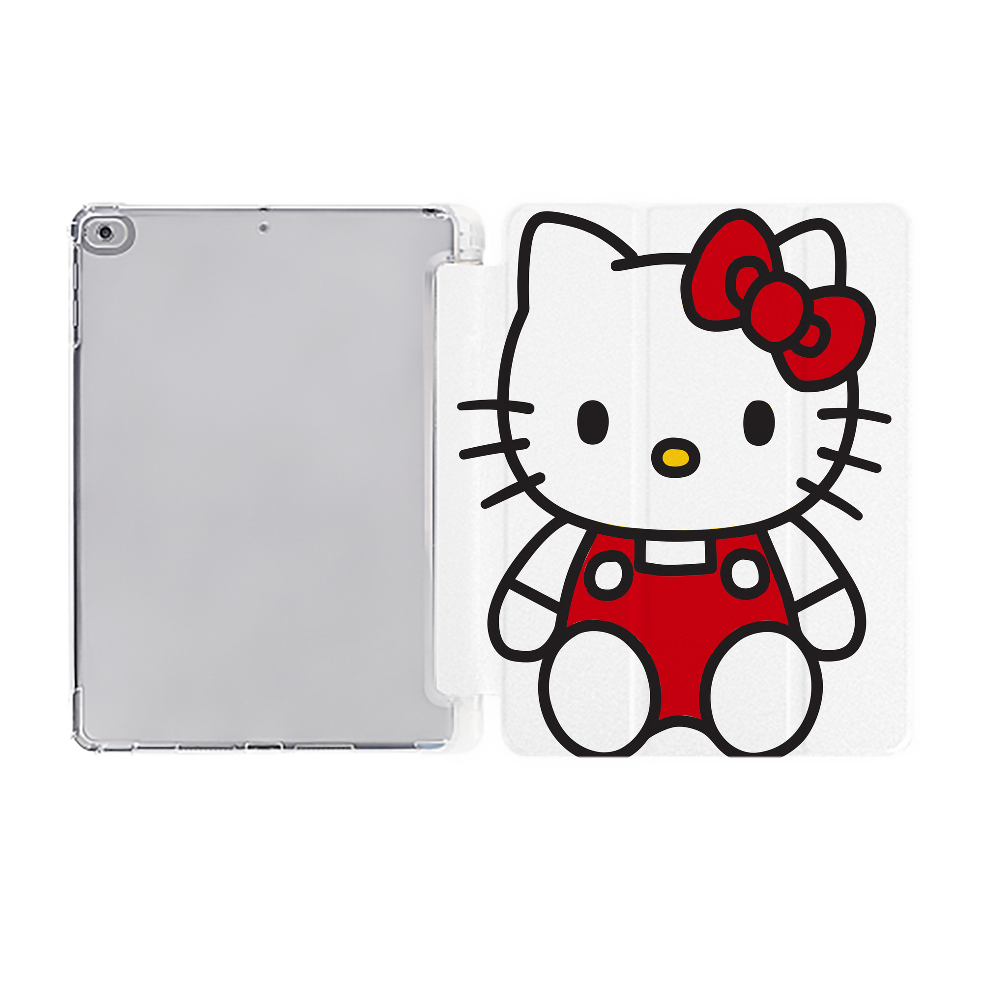 （画像用） Hello Kitty ハローキティ IPad ケース ペン収納付き 三つ折りスタンド PUレザー×シリコン 対応機種9.5/10.5/10.9インチ